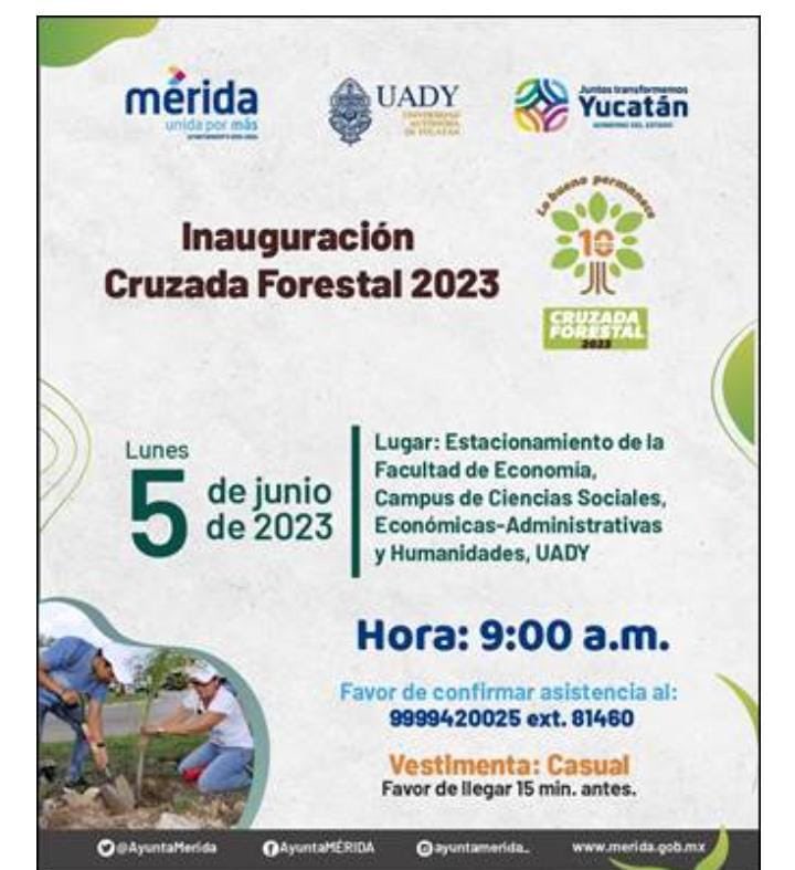 Amigos estamos listos para arrancarnos con la “Cruzada Forestal 2023”  un  compromiso por nuestra #Mérida una gran propuesta del Alcalde @RenanBarrera y esfuerzo de todos en el @AyuntaMerida . FELICIDADES 🎊🎉🎁

#MéridaMásFuerte👍 
#MásUnidosQueNunca🤝 

#RegidorContigo🌱♥️