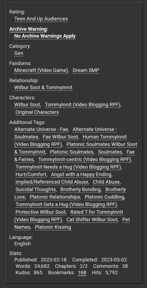 ThyAtlasArchive's tweet photo. - You Didn't Wanna Fall (I Didn't Want You At All) 

- tommy centric fae au!
- crimeboys hurt/comfort
- 24k words 
- 2/2

https://t.co/4YfBWCrB9G

-✨ https://t.co/UTS6caMXhC
