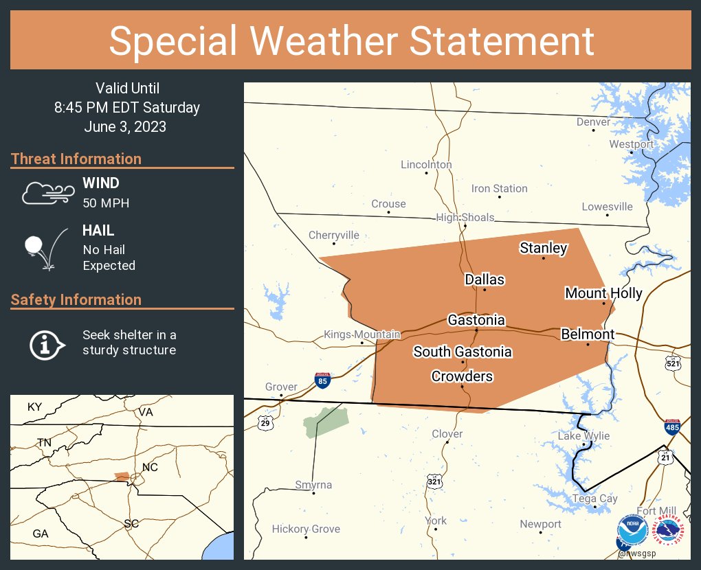 NWS GSP on Twitter "A special weather statement has been issued for