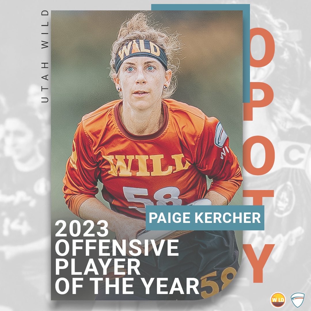 Paige Kercher from the Utah Wild is the winner of the 2023 WUL Offensive Player of the Year award!
Kercher's performance this season has been nothing short of extraordinary. Her 3970 total yards not only led the league -- but surpassed the next highest total BY OVER 1000 yards!