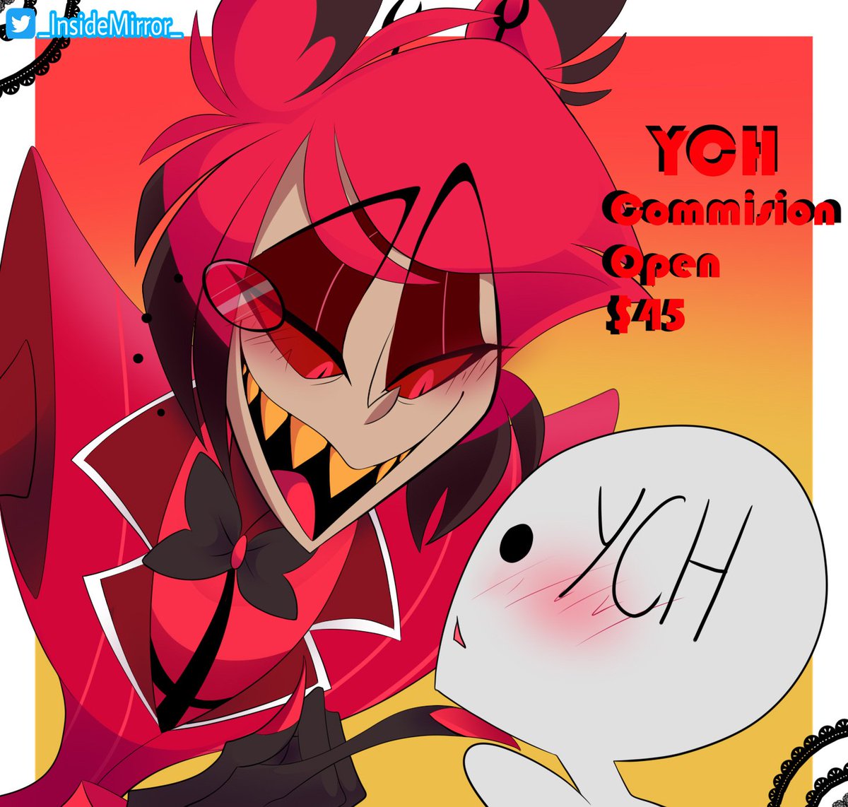 Alastor Flirt with you! Alastor YCH commission for $45!!
-Color + shaded  
-Face Expressions can be changed
DM me or comment below if interested
#HazbinHotel #HazbinHotelAlastor #Alastor #commissionsopen #YCHCommission #YCH #HazbinHotelOC #HHAlastor #HazbinHotelFanart