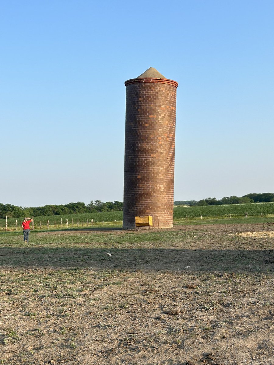 One of the last structures standing great grandpa built. Circa 1914. Dropped this morning and started leaning. We’ve never seen another one with a concrete top.