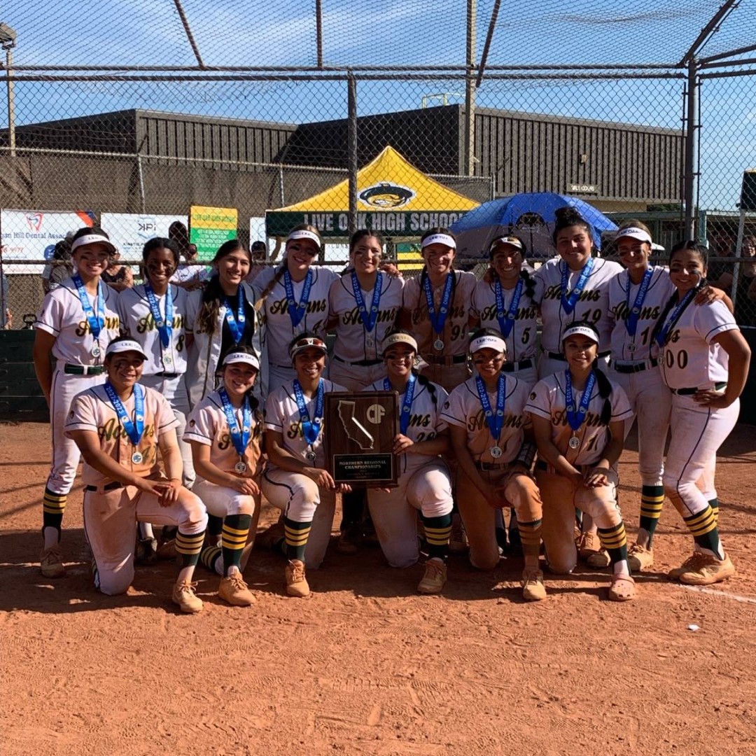 CIFState's tweet photo. 🏆🥎 Congratulations to the Live Oak Acorns (@acornsathletics) - 2023 CIF NorCal Softball Division V Champions! https://t.co/MBNtGYFGPX