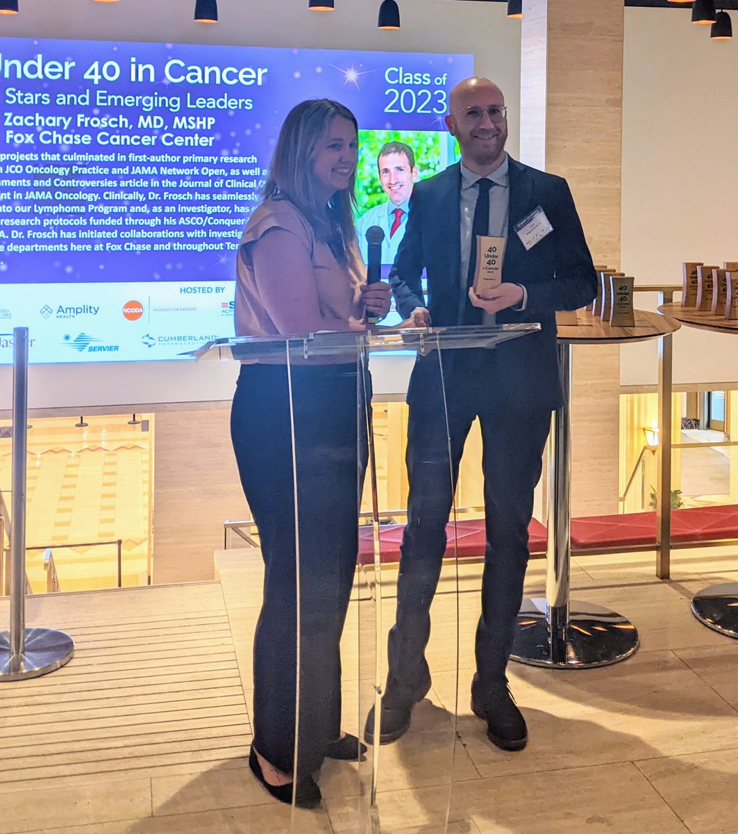 Congratulations Dr @BiagioRicciutMD  for being an awardee of #40under40 in cancer as an emerging leader. I am very grateful to be a witness of your continuous contribution to cancer research &amp; patient care with such a high level of commitment <a href="/DanaFarber/">Dana-Farber</a>  #ASCO23 #proud
