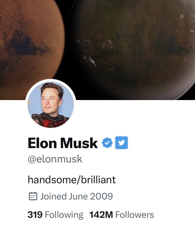 MattWallace888's tweet image. .@elonmusk just changed his profile description to “handsome/brilliant” 🤣