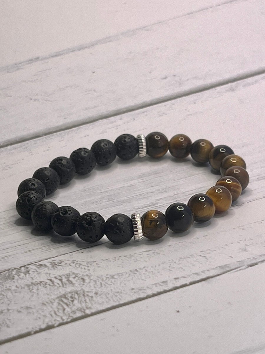 Excited to share the latest addition to my #etsy shop: Lava Stone Bracelet, Tiger Eye Bracelet, Lava Rock Essential Oil bracelet etsy.me/3oL5AM9 #black #round #lovefriendship #yellow #yes #no #tigerseye #unisexadults #gemstone