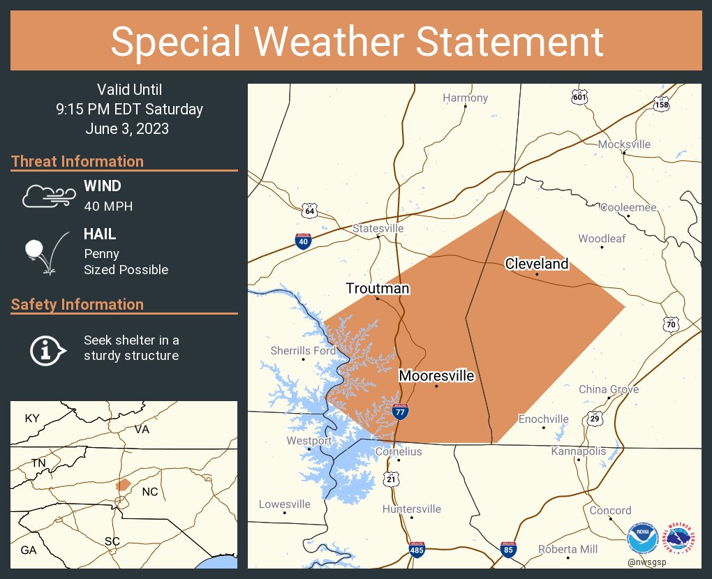 NWS GSP on Twitter "A special weather statement has been issued for