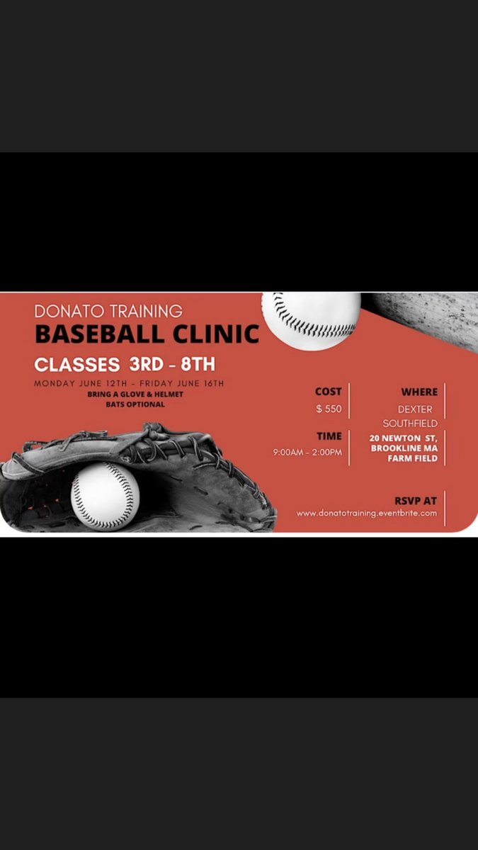 Spots are filling up quick! Should be a great week of  baseball and fun!