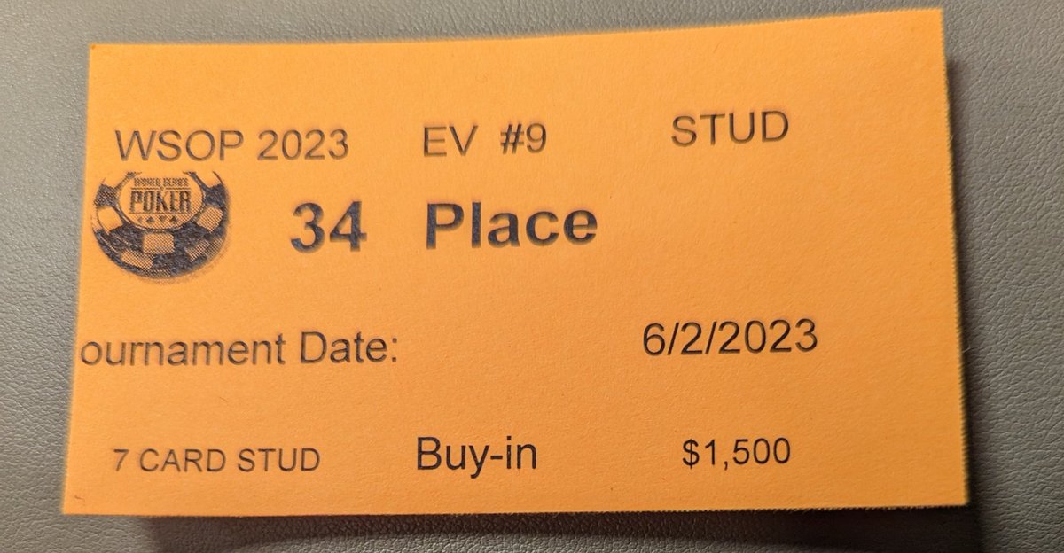 AllenKessler's tweet image. Really disappointed. 

Busted @wsoo $1500 stud shortly after I got called to the river by pocket 9s who made 2 pair on 7th.

They started 99A vs my KKA and I bet every street and checked back 7th.

160k pot that crippled me, but you need to win those spots.

#Ontothenextone