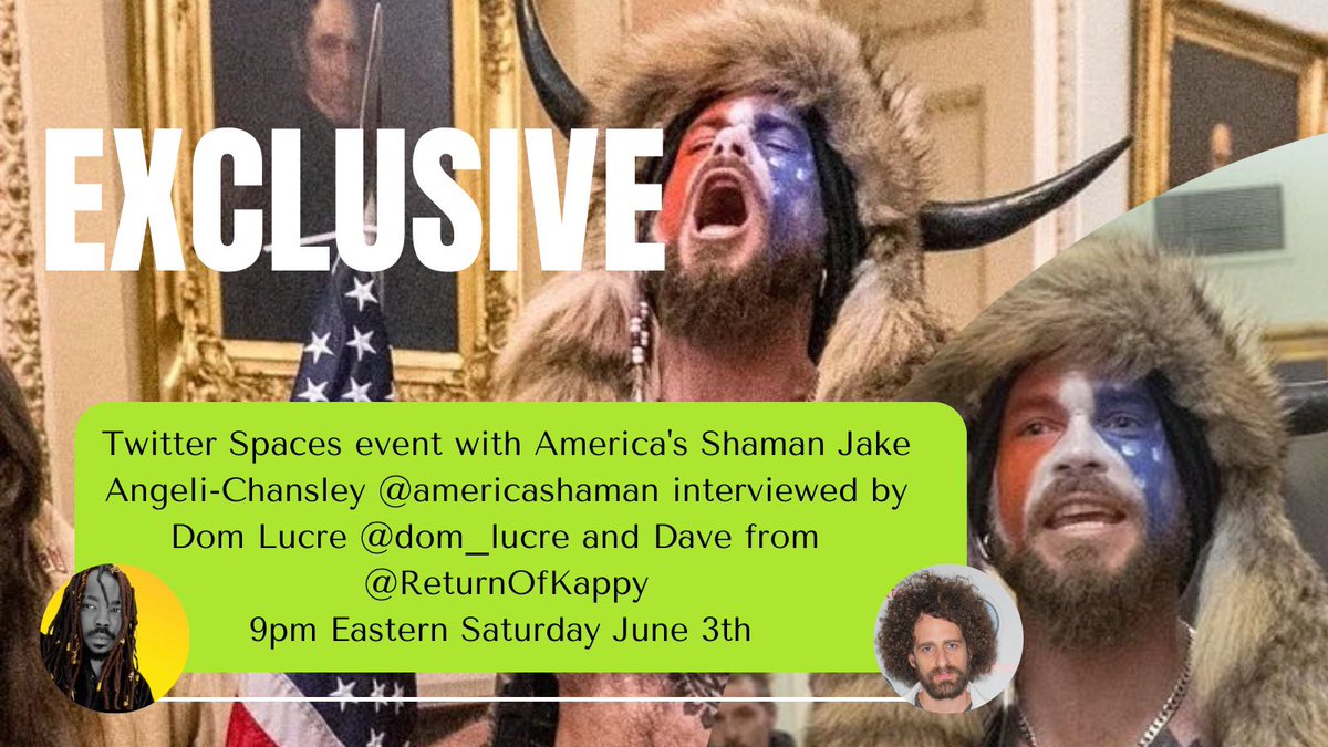 You don’t want to miss my Twitter space with MAGA Shaman and Kappy army in 5 minutes.