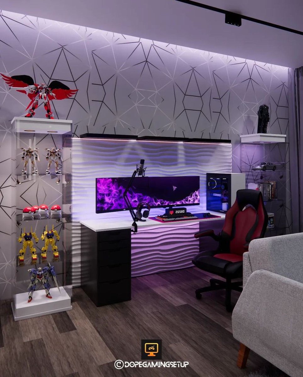 Do workers at Pixar work here?👀✨💜 What do you think?💎💎 #3dDesign #RoomDesign #GamingRoom #GamingSetup #workspace #TheBachelor #interior
credit : dopegamingsetup