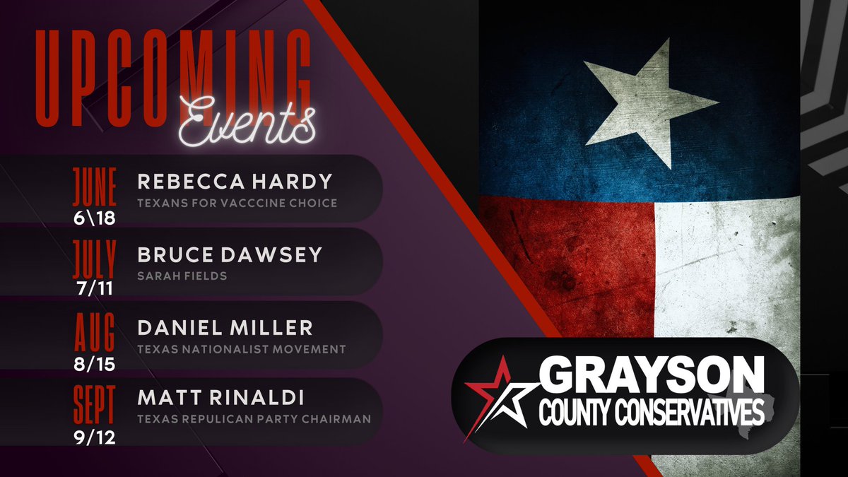 Grayson County Conservatives on Twitter "GCC has our next several