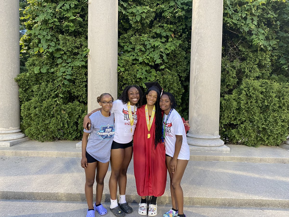 NSHSlegends's tweet photo. A few hours late TJ McKenzie joins here follow North Side and @FWCommSchools Senior classmates as a North Side Graduate from IU Bloomington’s track and Field Stadium. @FWNorthSideTF https://t.co/6mnH5Ad4LL