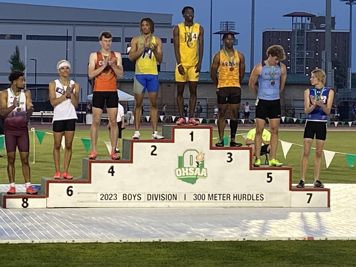 He is just one of a kind ! Runner up in the 300 meter hurdles! #snowman #lovemyhurdlers #PR  #mylastone