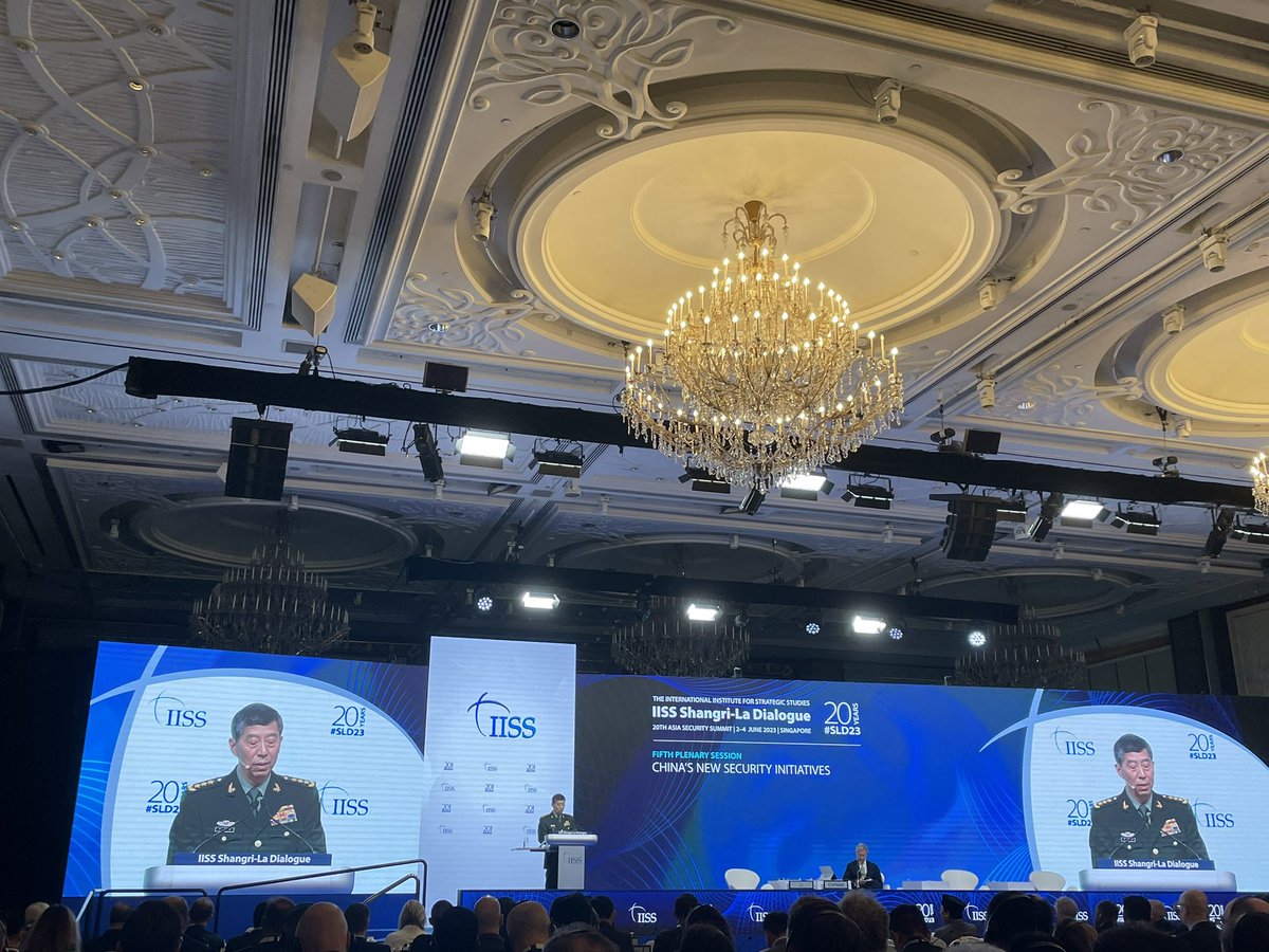 mtdtl's tweet image. General Li Shangfu underlines need to “complement and refine existing rules to make the international order fairer” and criticizes “so-called international order” which follows “rules of small number of countries” #SLD23