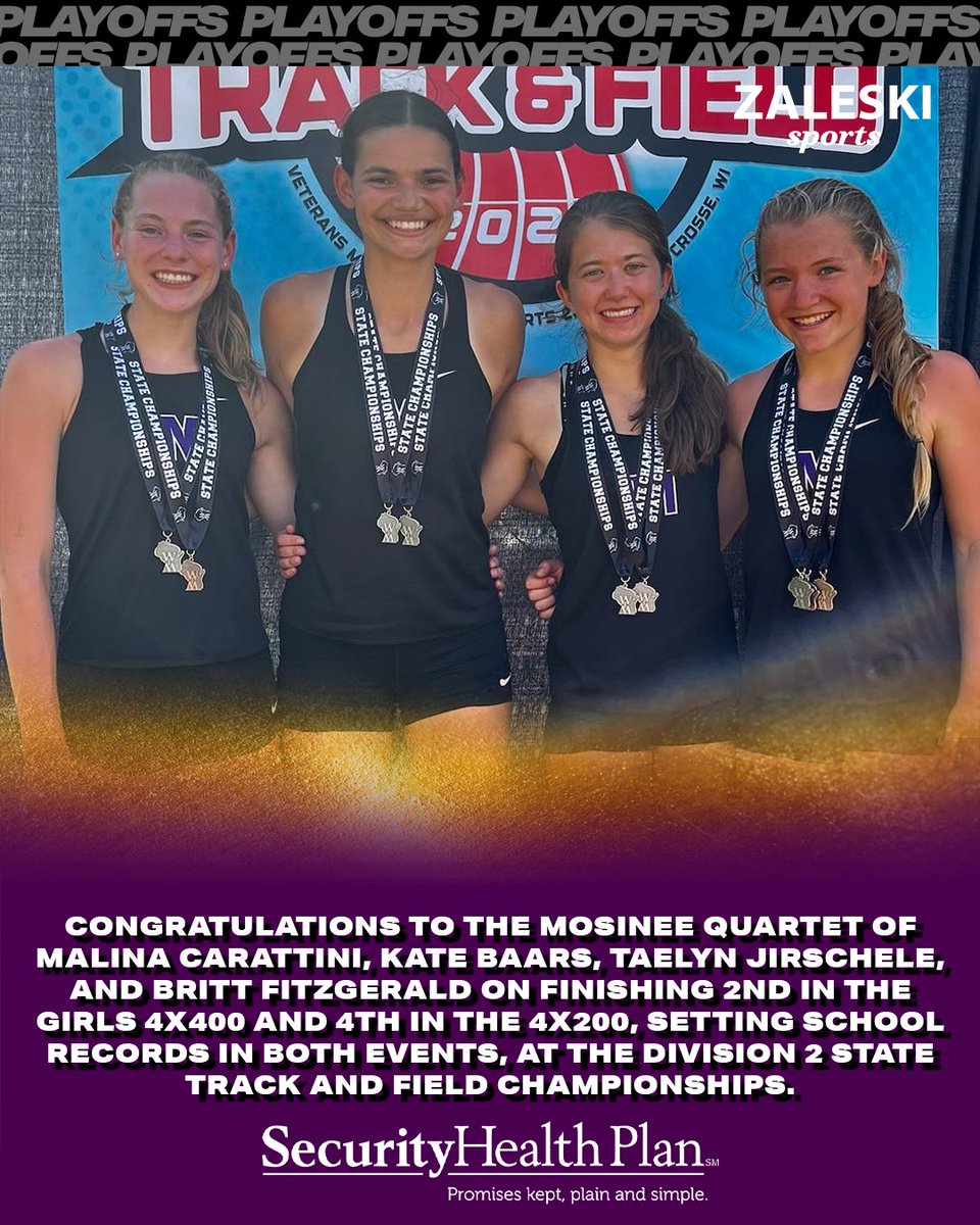 Mosinee Relay team sets 2 School Records at State.