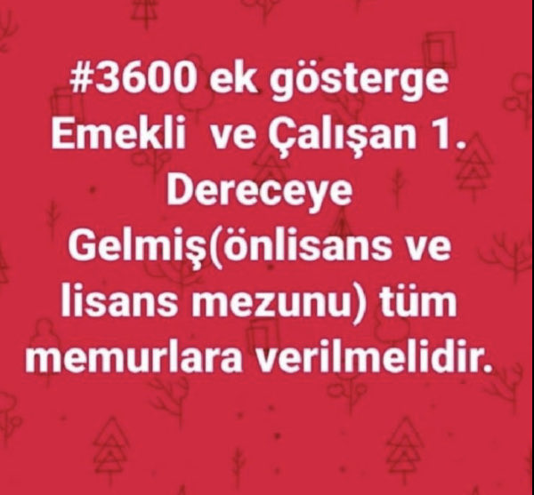 NerminAlgan5's tweet photo. 3600 ek göstergede mağdur edilen 1.derecedeki memur ve emeklileri seçim öncesi verilen sözler için meclisin açıldığı bu günden itibaren kanun teklifi için bekliyoruz. @RTErdogan
@dbdevletbahceli @Mustafa_Destici
#BirinciDereceye3600 ek gösterge hakkımızı istiyoruz. https://t.co/T7G1VoOIgi