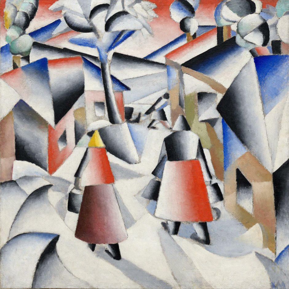 Kazimir Malevich, ''Morning in the village after a snowstorm'', 1912-13. ☮️💜🎨🖌️