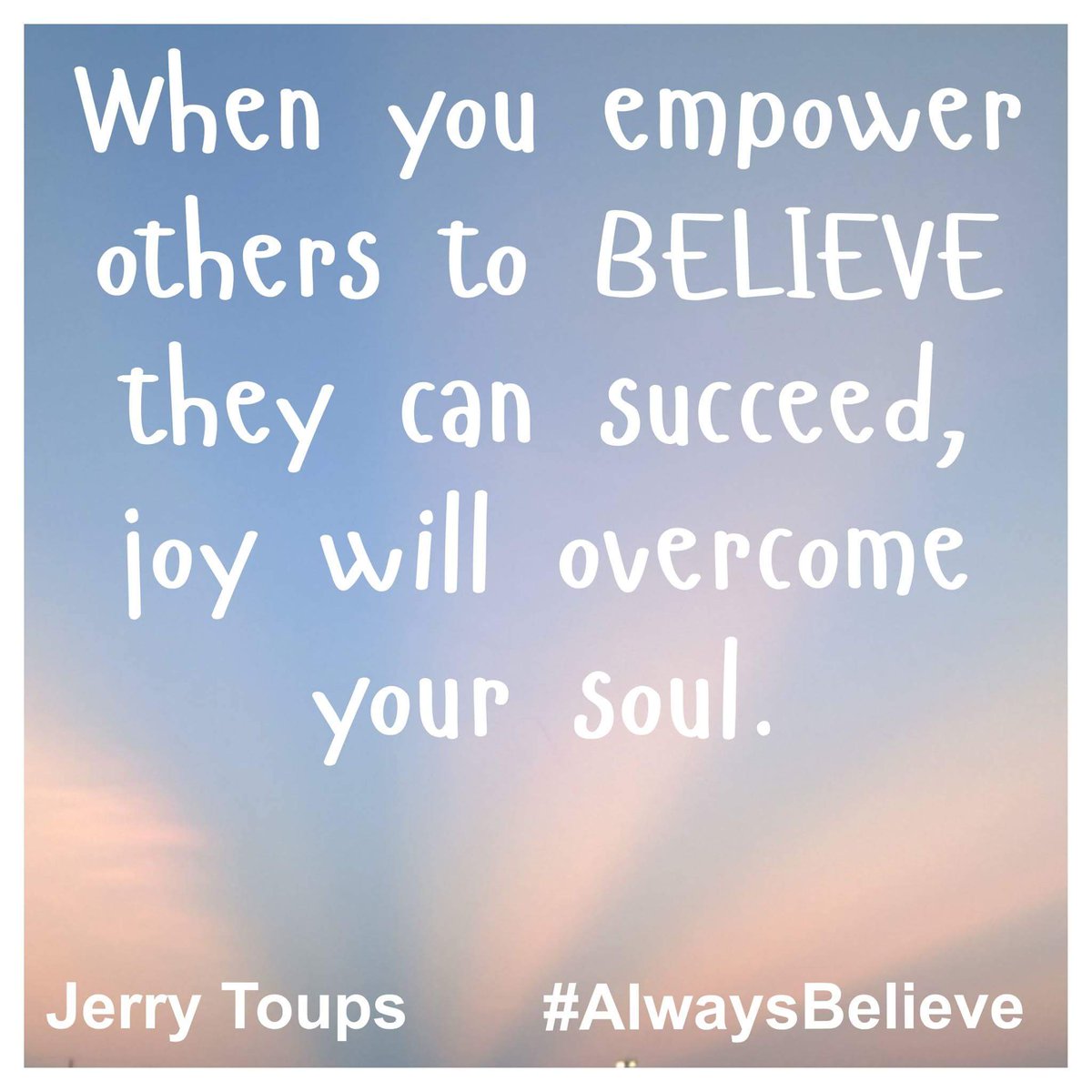 The #AlwaysBelieve #InspiredPhrase of the day.
Mon. 6.5.23 
Coming to @Terry_Rangers this August. 
The power of BELIEVING and the JOY that will generate.