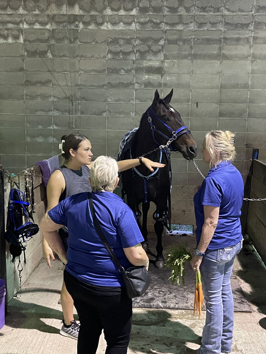 HrnssRcngJess's tweet photo. I think I did a better taking job taking #PaddockTour photos today 🤣 @HarnessRacingOH Charity Night charities meeting their horses! https://t.co/9KwxiyfVgZ