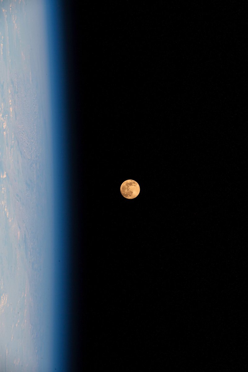 The Moon from the International Space Station, through Earth's blue skies.

📸 NASA