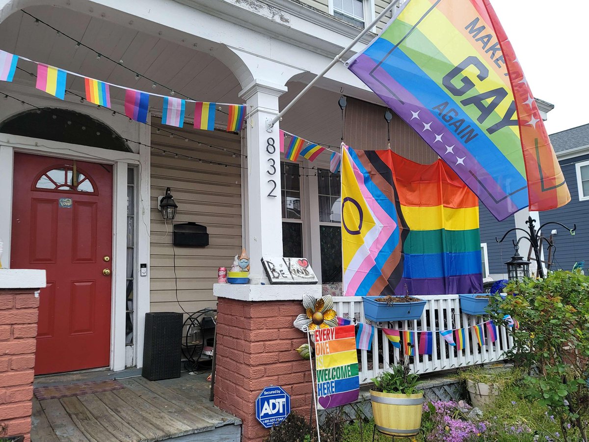 Just got the house decorated for #PrideMonth. We wanted to make it clear that we are a bias-free and totally inclusive household (except Conservatives, hate those!). l, but my husband's boyfriend thinks more work has to be done. What else should we add?