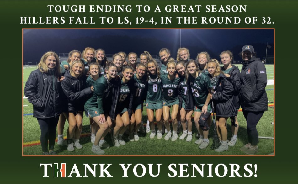 So proud of this team, who battled till the very end. Hillers fall to the D1 top seed, LS, and that’s a wrap on the season. 

THANK YOU SENIORS 💚🧡💚