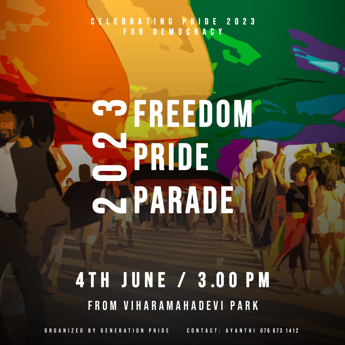 In solidarity and with love 🏳️‍🌈❤️
Please join the pride parade at a viharamahadevi at 3pm followed by the concert at 5pm at CMU.