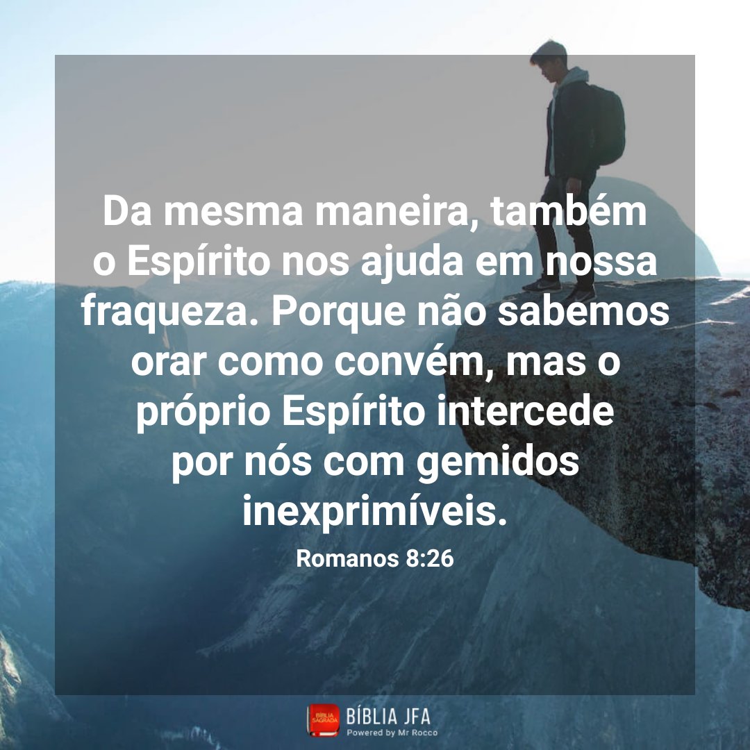 EdsonGo4's tweet photo. No enfrentamento de nossas fraquezas não estamos desamparados, pois recebemos o auxílio do Espírito Santo. Ele é o poderoso ajudador, ou seja, Ele é aquele que se coloca ao nosso lado, intercede por nós e nos inventiva à oração. https://t.co/gfLBd9qmDa