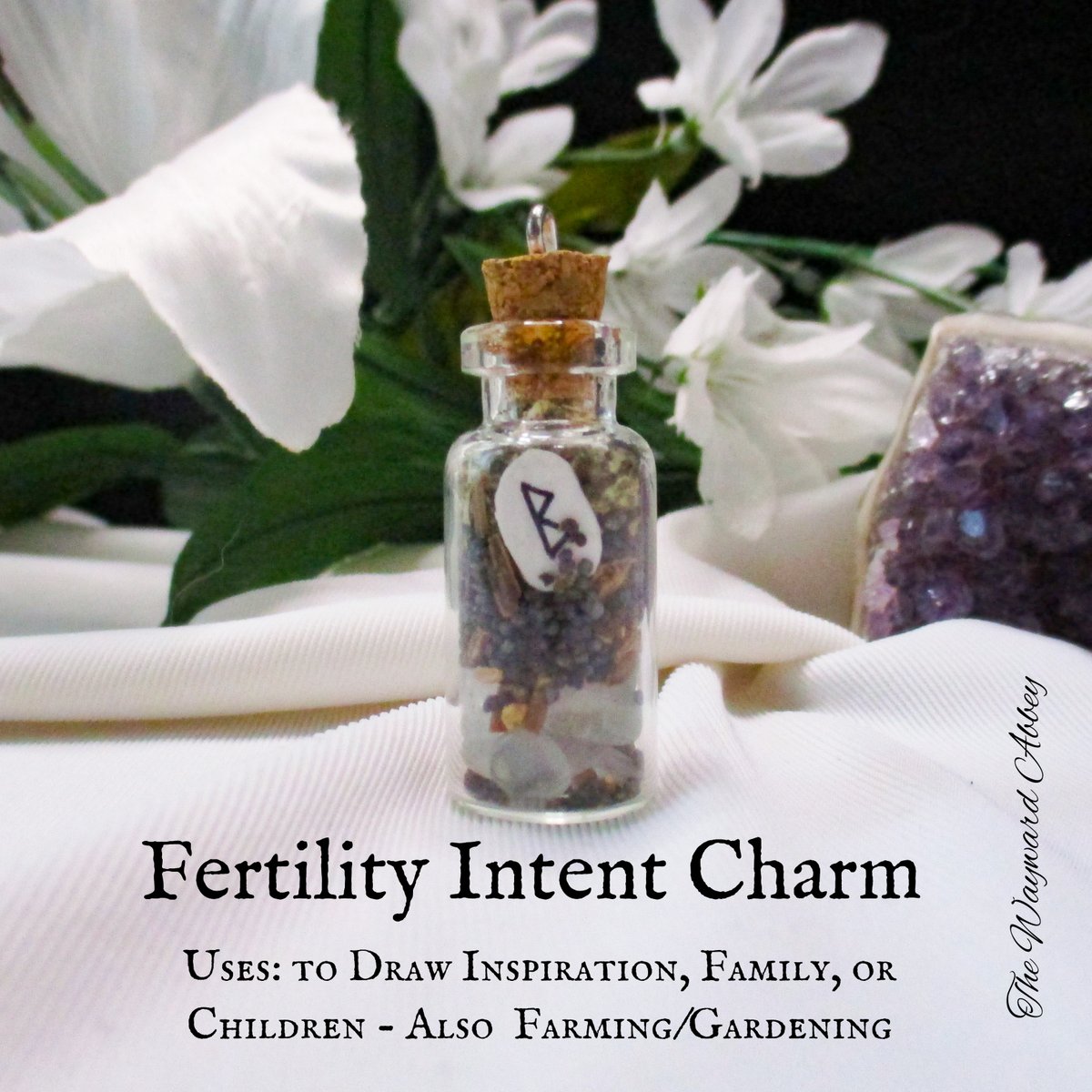 WaywardAbbey's tweet photo. Fertility Intent Charm

Uses: Draw inspiration, family, or children – also farming &amp; gardening

Made with stone chips, mini rune, &amp; herbs to help direct the intent into your life.

https://t.co/BNWQnw7sta

10% off today &amp; tomorrow, no code needed!

~Blessings~Courtney https://t.co/s4pnEV25PA