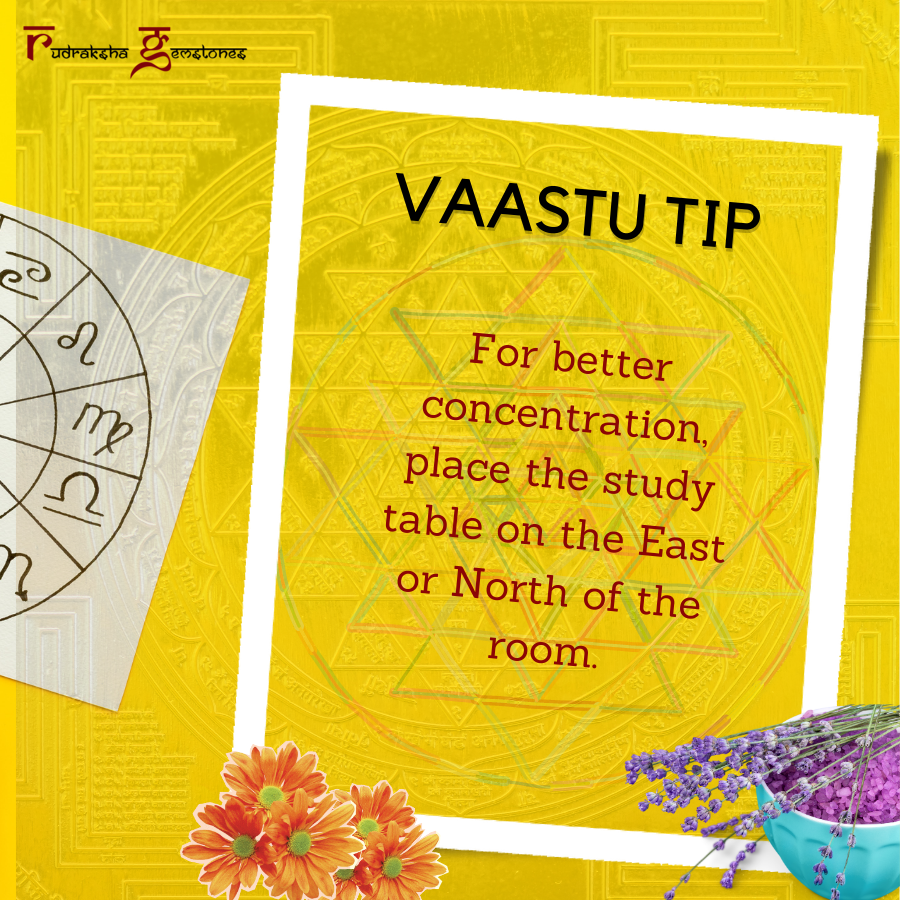 For better concentration, place the study table on the East or North of the room.

Vastu Tips for Academic Growth

#studytable #studygram #study #interiordesign #studymotivation #furniture #homedecor #studywithme #wardrobe #studytips #studytime #studydesk #motivation #studying