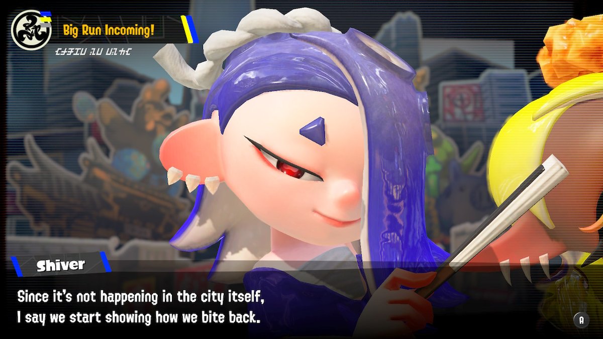 404_console's tweet image. Shiver wants to nuke the salmon. #Splatoon3 #NintendoSwitch