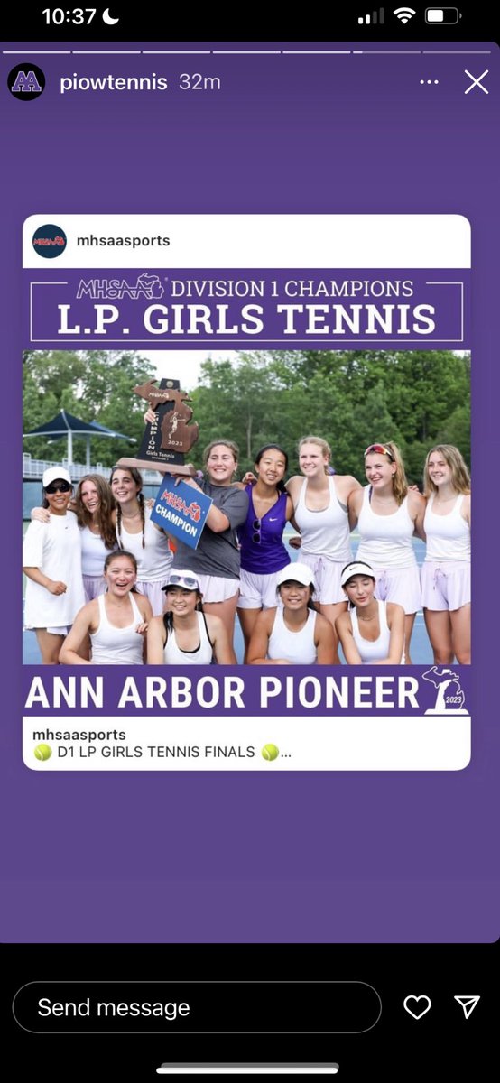 AAPioneerSports's tweet photo. STATE CHAMPIONS!  Great job ladies. Go Pioneers!  ⁦@A2schools⁩ ⁦@A2SchoolsSuper⁩ https://t.co/rUhovJnooT