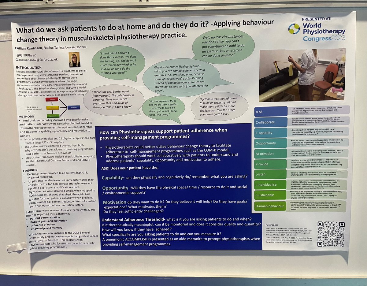 REFITClass's tweet image. Excellent examples of @thecsp Practice based education researchers from the UK highlighting learning and development research areas at the #WorldPhysioCongress2023  held in Dubai