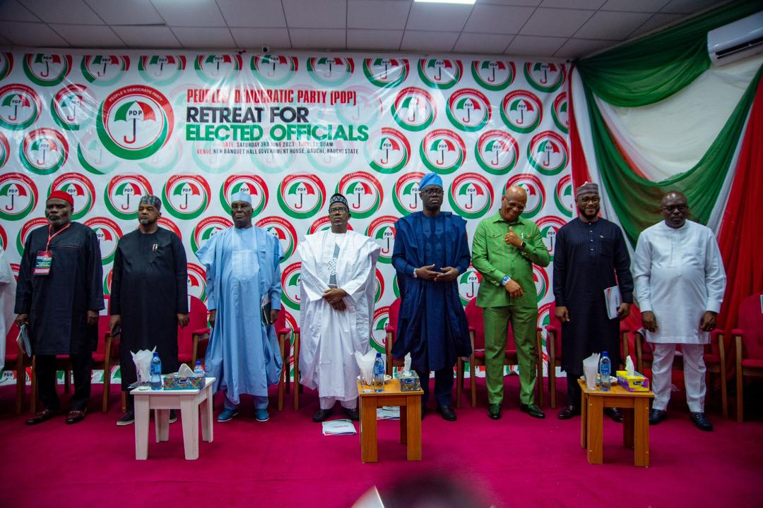 EpelleBright2's tweet image. Governor Bala Mohammed Of #Bauchi  Emerges As New PDP Governor's Forum Chairman While Rivers State Governor, His Excellency #SimFubaraKSC , GSSRS emerge PDP Governors forum  Vice-chairman at the party retreat for elected officials on going at Bauchi State Government House.
