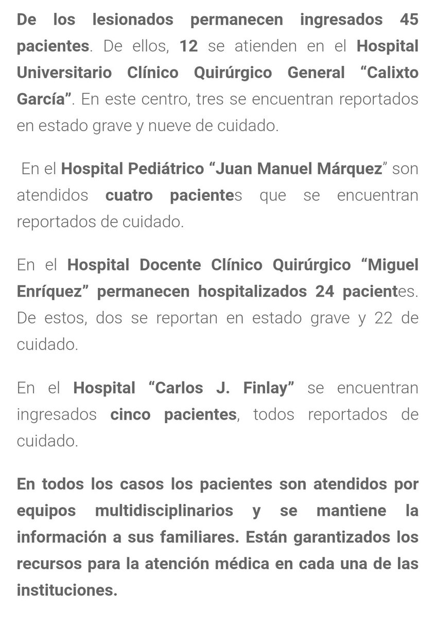 Condolencias a familiares y amigos de los fallecidos y lesionados. <a href="/CanalCaribeCuba/">Canal Caribe</a>