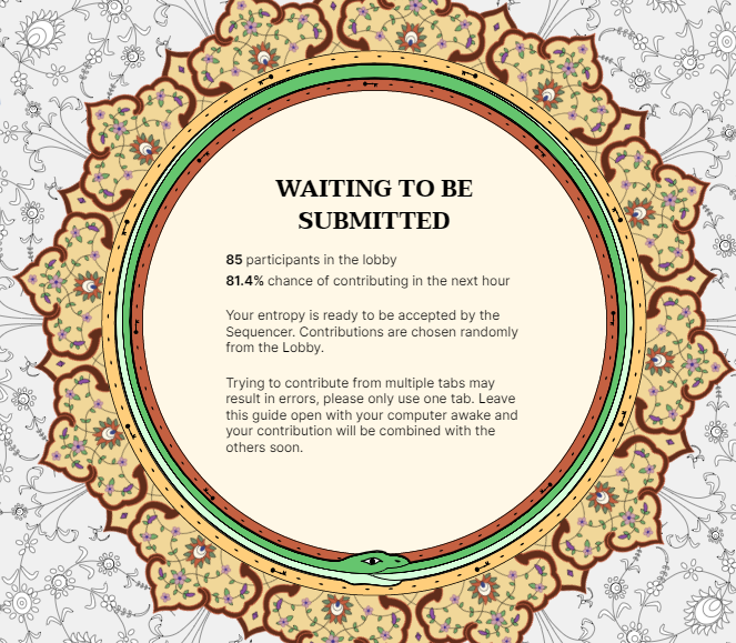 KZG Ceremony 降低要求了，16笔交易
才几十个人，去排队吧