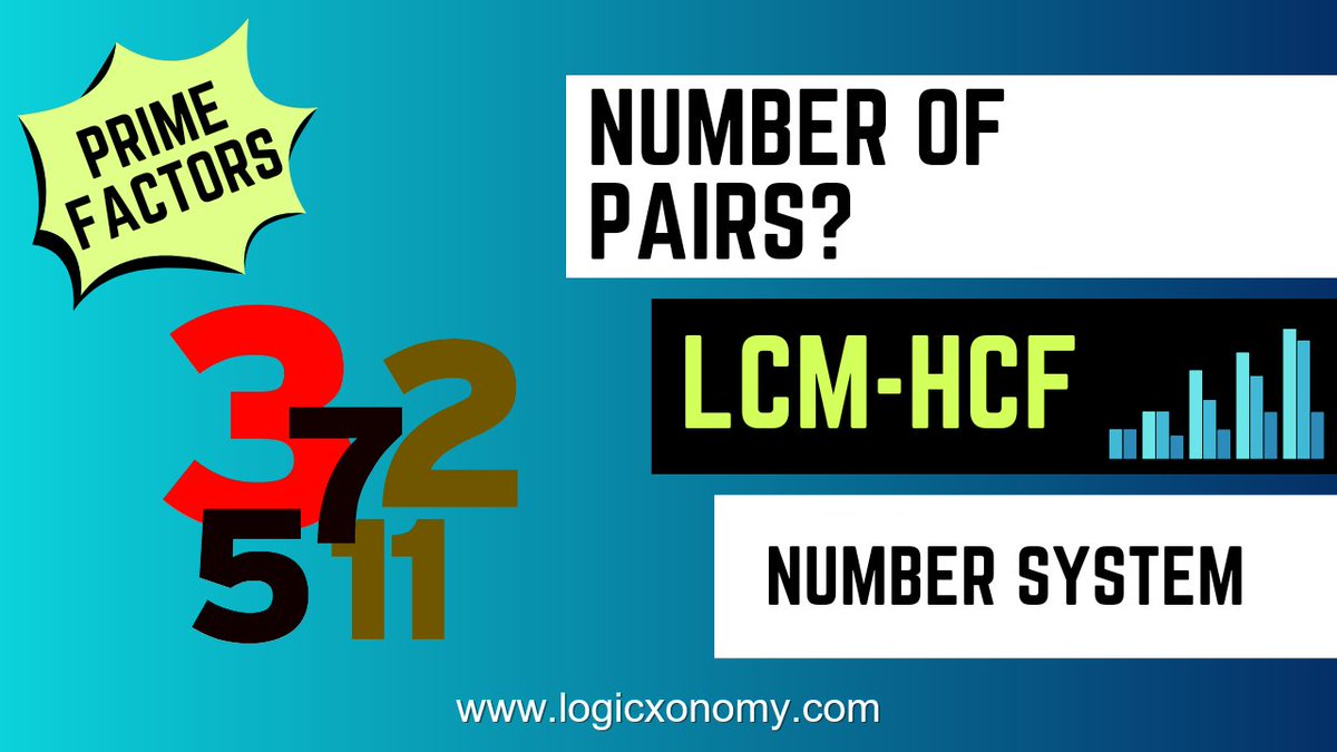 logicxonomy's tweet image. Find the number of pairs? LCM and HCF MCQs 
youtu.be/t_9gPkWlp-Q
Watch the full video
#logicxonomy #LCMandHCF #mathtricks