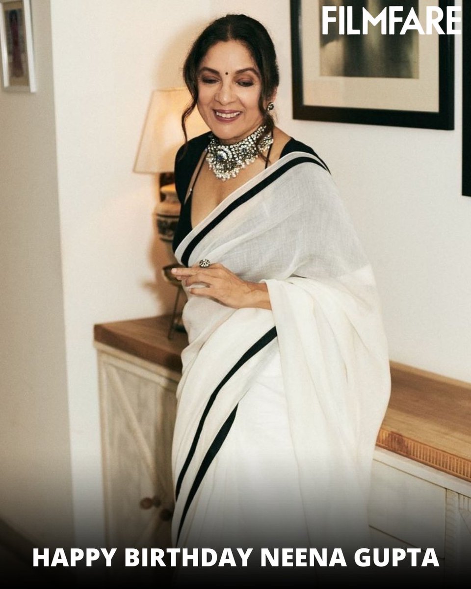 An actress whose superlative performances have been a testament to the craft she hones. Her filmography is replete with memorable roles that linger long before the movie ends and she has only continued to add more feathers to her cap. Here's wishing the exceptional #NeenaGupta, a…