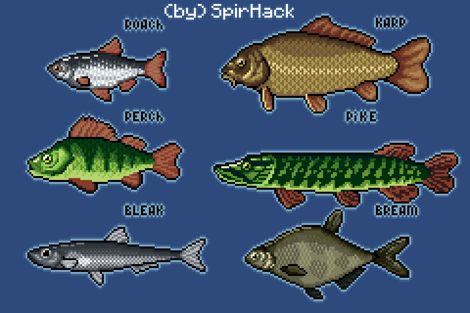 SpirHack's tweet photo. #fish #pixelart #pixelfish #sprites #spritesheets #pixelgame #pixeldailies
I have a day off. So I decided to draw a bit. The theme is fish. Over time, I will add more species. I'm making a game about fishing after all :)
----
my DevianArt page: https://t.co/VeyJab7gOI https://t.co/eNV0oUkwBf