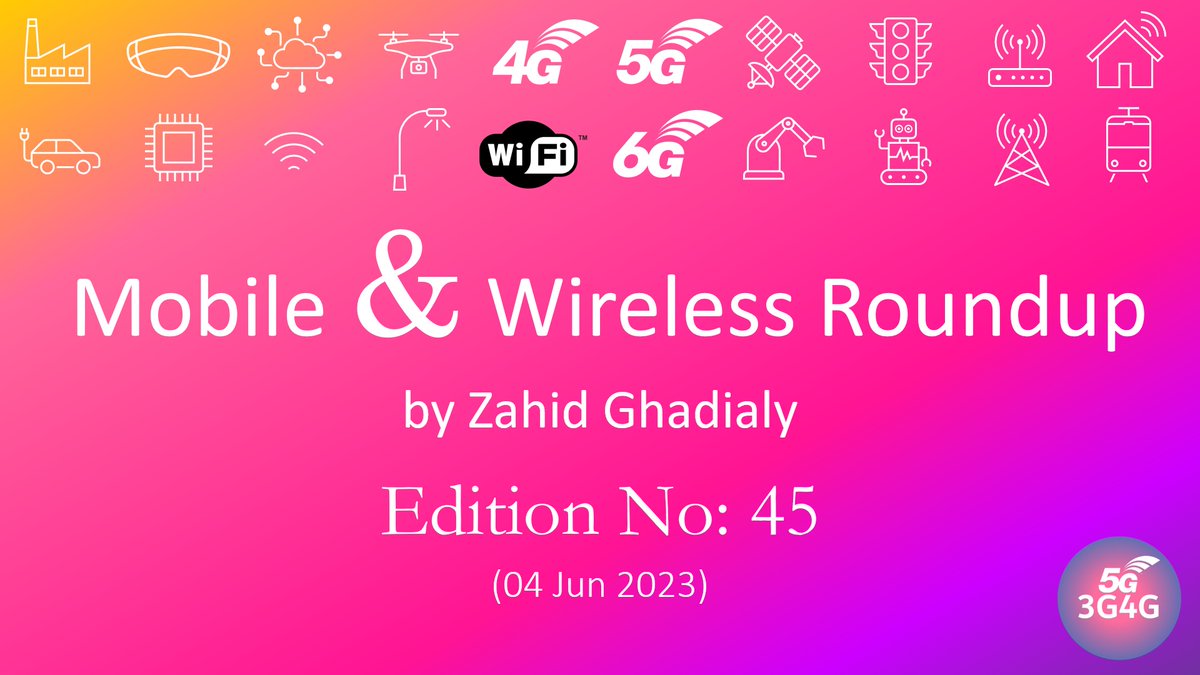 Published Mobile & Wireless Roundup No. 45. It's a summary of my posts and others news that caught my attention in the last week or so. If you find them useful, please comment, like and share.
https://t.co/enqwqxO67z
#3G4G5G #6G #5G #OpenRAN #NTN #Spectrum #PrivateNetworks https://t.co/xSZOBU5hK0