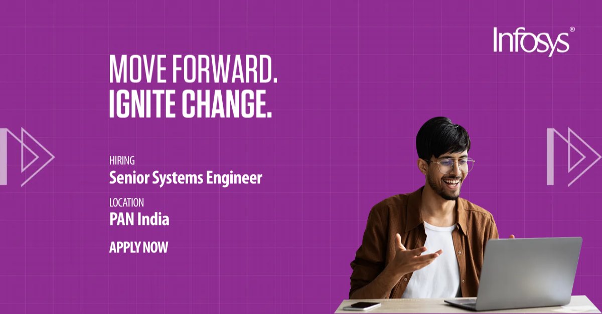 muneermunavary's tweet image. Hiring Alert! @infosys is hiring for Senior Systems Engineer for any location with Infosys office. To apply click here - rb.gy/qvugd #ForwardwithInfosys #InfosysCareers #InfosysRecruitment bit.ly/43lHlDn