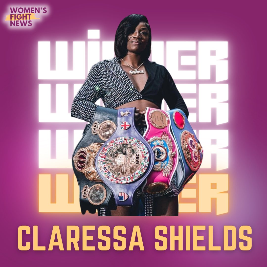 Congratulations @Claressashields The GWOAT on defending her Undisputed Middleweight Championship, by dominating Maricela Cornejo 100-90 x2 & 100-89 in Detroit 🇺🇸

📸 @Myartmyrules 
#claressashields #boxing