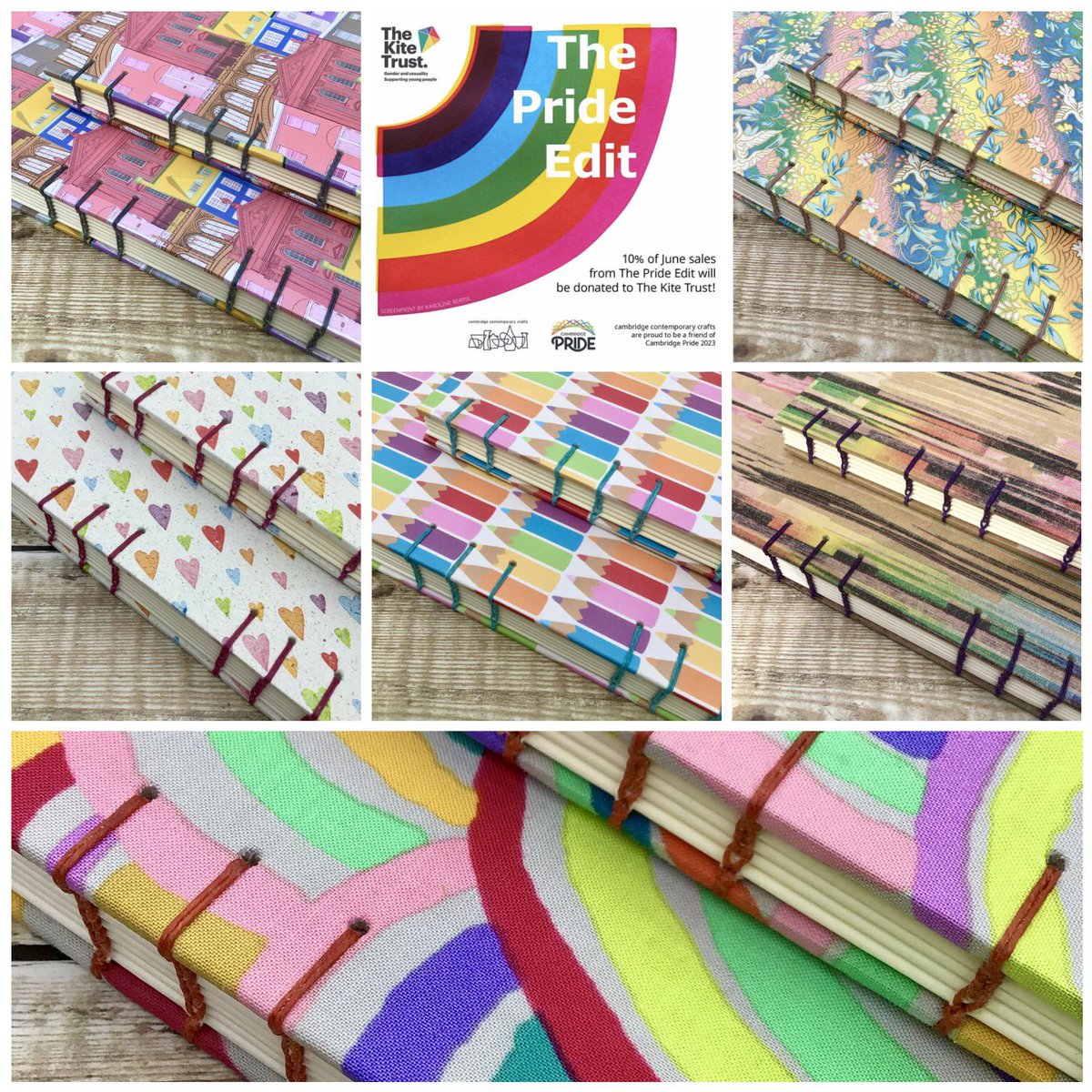 BooksBySueDay's tweet photo. Very proud to be part of The Pride Edit at Cambridge Contemporary Crafts in support of @TheKiteTrust 🏳️‍🌈

These books are available exclusively in the CCC gallery in Cambridge or via their online shop.

https://t.co/jaYm15rTop

#UKGiftHour #UKGiftAM #ShopIndie #Pride #Cambridge https://t.co/zlh6RhCDpN