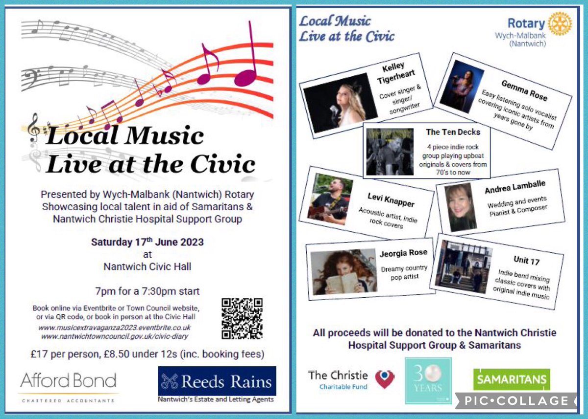 Tickets still available for this night of music 🎶 showcasing local talent 

@affordbond 
@Rotary @samaritans 

Please RT
@thecat1079 @nantwichnews