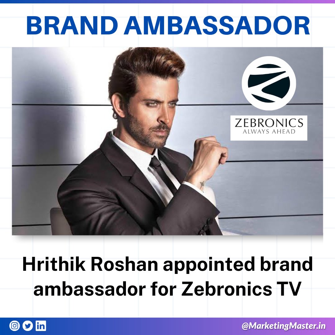 Hrithik Roshan appointed brand ambassador for Zebronics TV

#Hritikroshan #Zebronics #brand