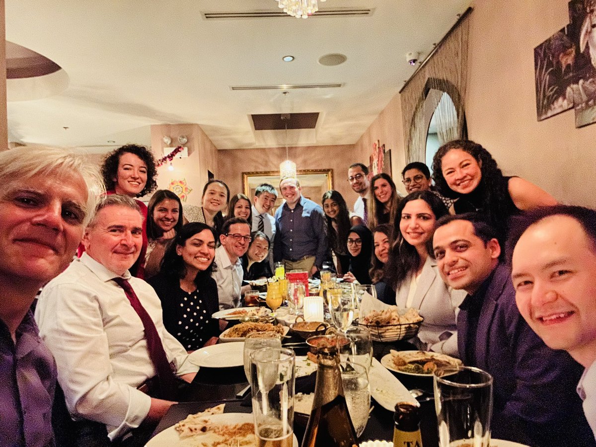 BalazsHalmosMD's tweet photo. Monte/Einstein hem/onc-past/present (+future?) at #ASCO23 w special cameo appearances by @luckydoc2 @jsparano @DrHaigentz!
No need to be an Einstein to see what a special group!

(i was told i ordered the most non-Indian Indian food there is for the group- but it looked good, no? https://t.co/qG1WmrW7sD
