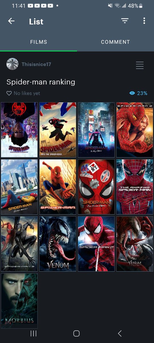 My new ranking for spider-man movies, 2023, and top 10 cbm