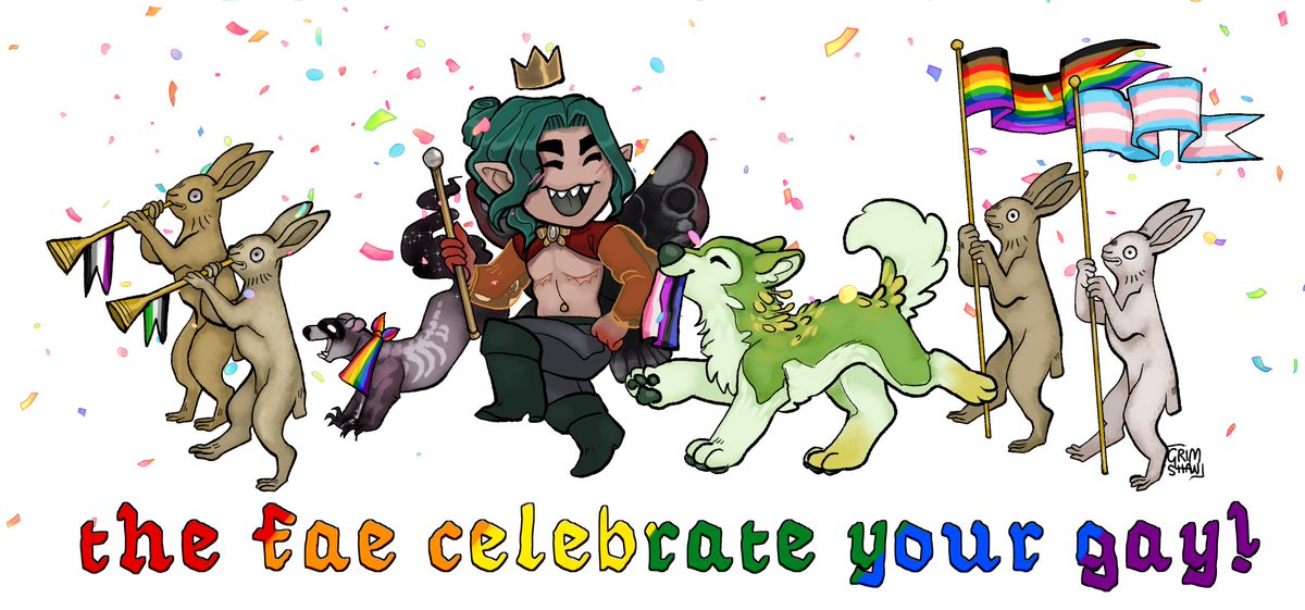 mossrotts's tweet photo. i don't have any pride specific streams planned, but wanted to do a lil mossrott drawing; happy pride darlings! celebrate who you are! love who you are! we're celebrating with you! https://t.co/fSM0aRBFCR