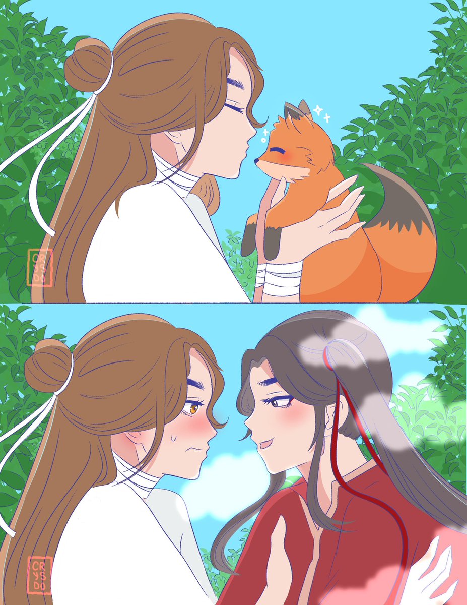 Recolored an old piece with current color palette AND IM OBSESSED HEHE #tgcf #天官赐福 #花城 #谢怜 #花怜